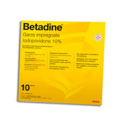 Betadine 250 mg Garze 10 cmx10 cm-10 garze