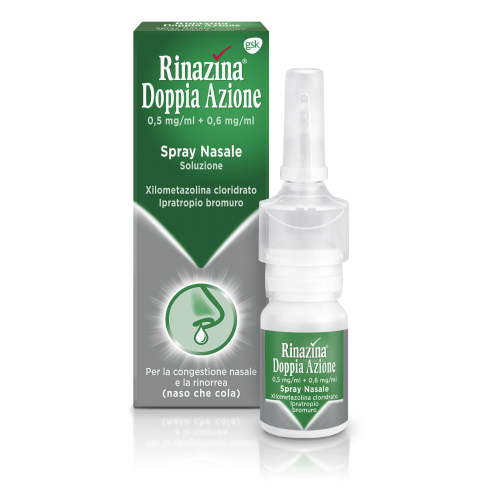 Rinazina Doppia Azione 0,5 mg/ml+0,6 mg/ml Spray Nasale-10 ml