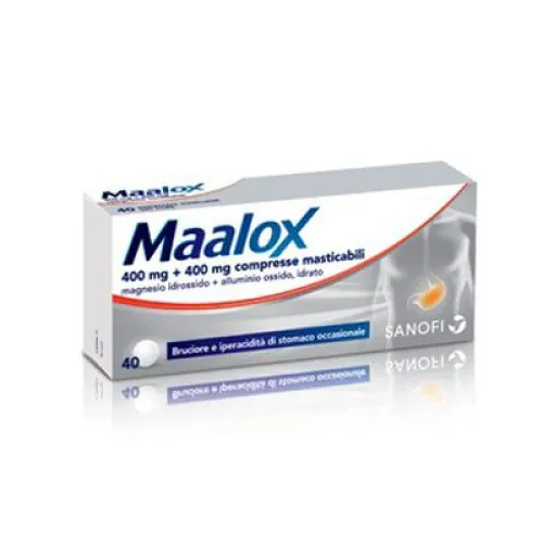 Maalox Antiacido 400 mg+400 mg-40 compresse masticabili
