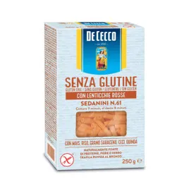 De Cecco Sedanini Senza Glutine Con Lenticchie Rosse-250 g