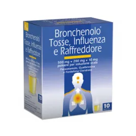 Bronchenolo Tosse, Influenza e Raffreddore 500 mg+200 mg+10 mg-10 bustine 