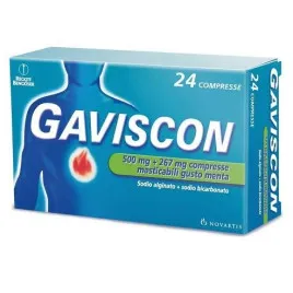 Gaviscon Compresse Masticabili Gusto Menta 500 mg+267 mg-24 compresse