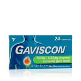 Gaviscon Compresse Masticabili Gusto Menta 250 mg+133,5 mg-24 compresse