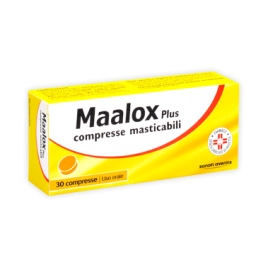 Maalox Plus Antiacido 200 mg+200 mg+25 mg Gusto Limone-30 compresse masticabili