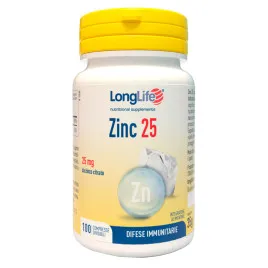 LONGLIFE ZINC 25MG 100CPR
