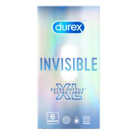 Durex Invisible XL Extra Sottile Extra Large 6 Preservativi