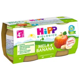 Hipp Bio Omogeneizzato mela e banana-2x80 g