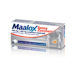Maalox Antiacido 400 mg+400 mg Aenza Zucchero-30 compresse masticabili