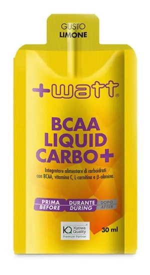 +Watt BCAA Liquid Carbo+ Gusto Limone Con Caffeina - 30 ml